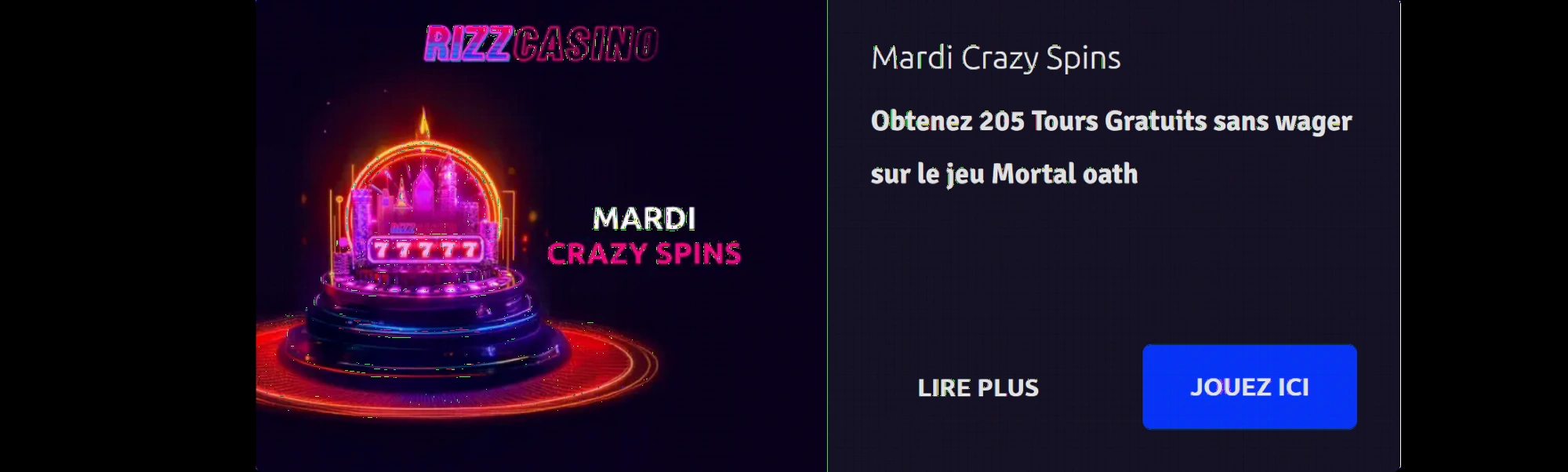 Royal Wednesday bonus du mercredi Rizz Casino
